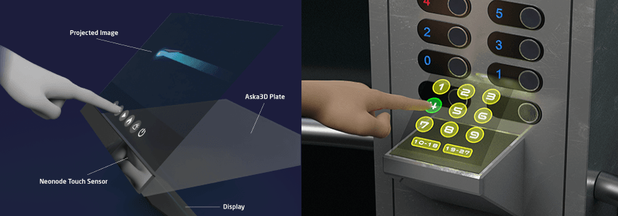 Holographic solution for elevator panels