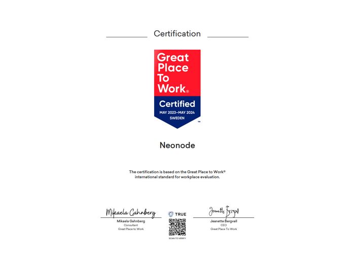 Great Place To Work - Neonode Certification 